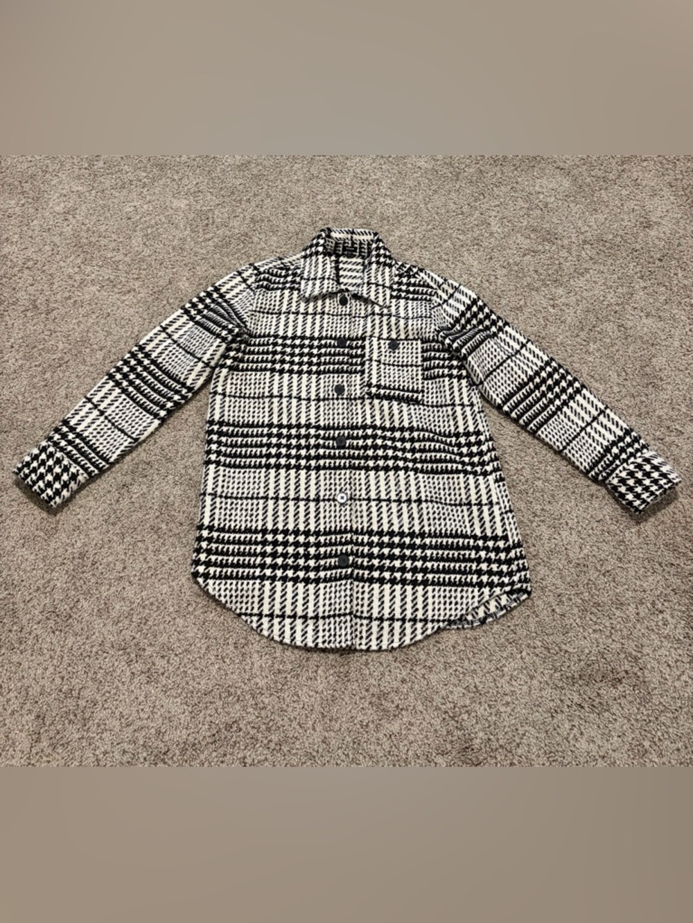 Express Black and White Plaid Shacket